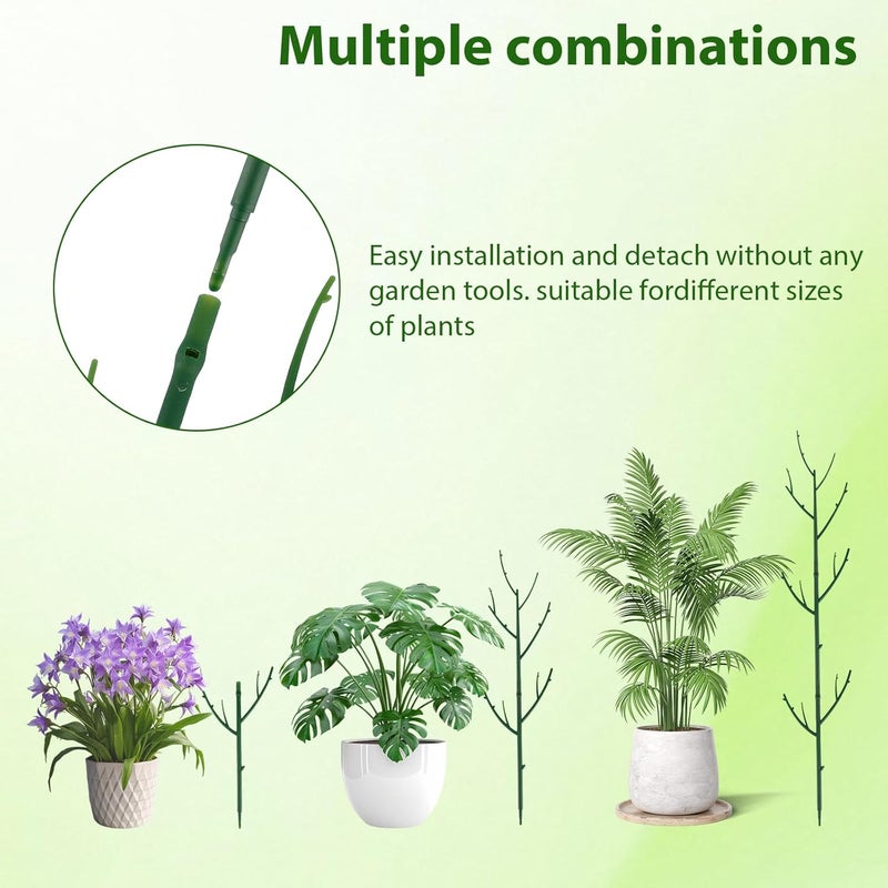 PERSZEN 6 Pack Stackable Monstera Plant Support, Plant Stakes for Indoor and Outdoor Plants Use, Garden Stakes for Climbing and Potted Plants, Pothos, Philodendron - Image 3